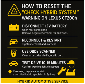 Reset the “Check Hybrid System” Warning on Lexus CT200h