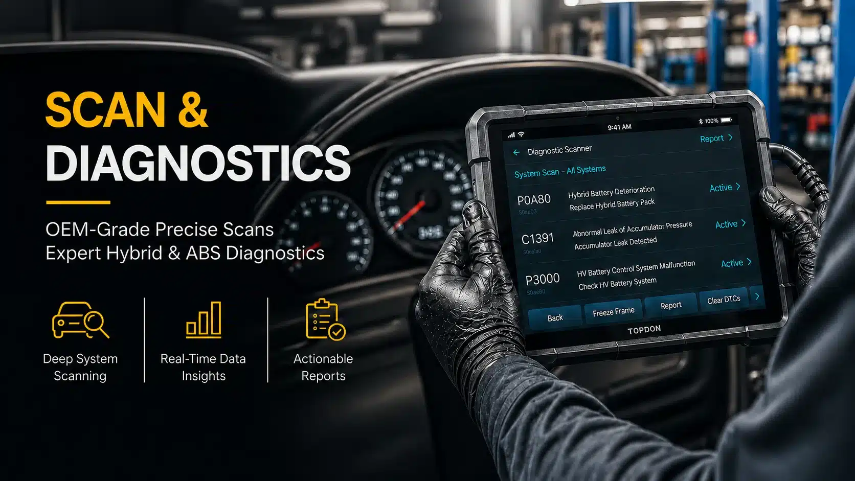 Scan and Diagnostics at Hybrid Automotives